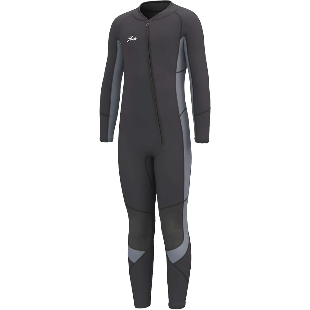 Hevto‎ Youth Wetsuit 3/2mm Neoprene Wetsuit Front Zip Surfing Diving Black SZ 16